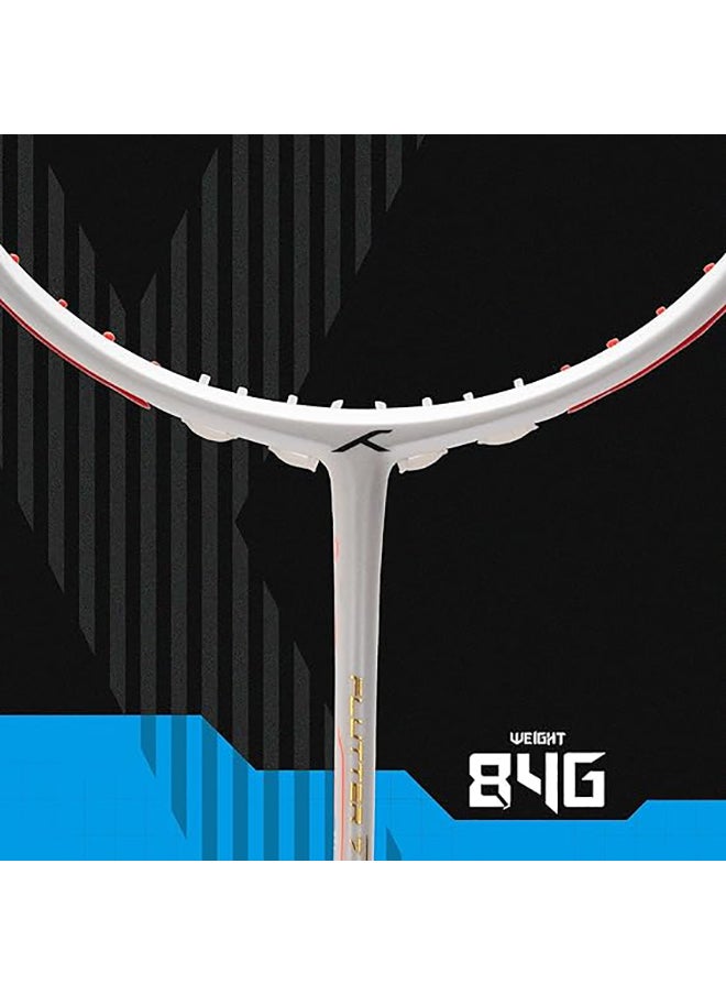 HUNDRED - FLUTTER 7 ATTK Carbon Fibre Unstrung Badminton Racket with Full Racket Cover  | For Professional Players | 84 grams | Maximum String Tension - 32lbs - Image 1