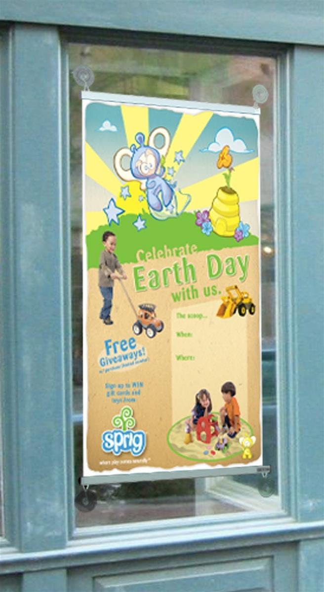 Displays2go 36 Inch Poster Holder with Banner Rails Aluminum Construction Snap Open Frame Design  Clear Silver ABR36CUP - Image 3