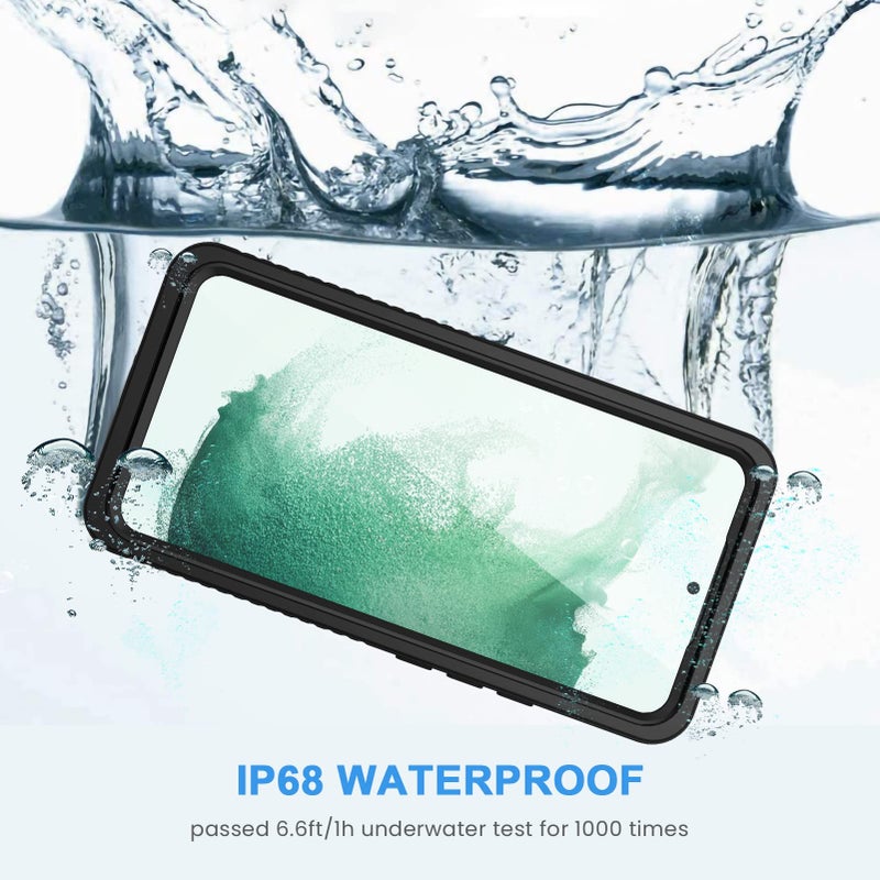Lanhiem for Samsung Galaxy S22+ Plus Case, IP68 Waterproof Dustproof Case with Built-in Screen Protector, Heavy Duty Full Body Protective Phone Case for Samsung S22 Plus 5G, Black/Clear - Image 3