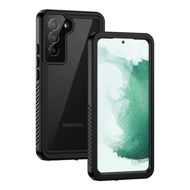 Lanhiem for Samsung Galaxy S22+ Plus Case, IP68 Waterproof Dustproof Case with Built-in Screen Protector, Heavy Duty Full Body Protective Phone Case for Samsung S22 Plus 5G, Black/Clear - Image 1