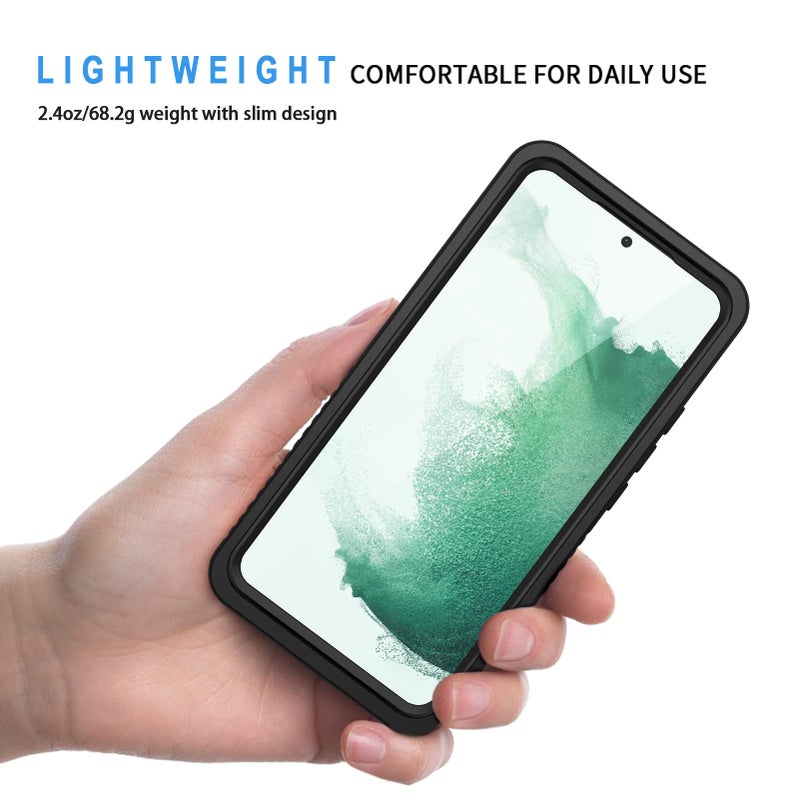Lanhiem for Samsung Galaxy S22+ Plus Case, IP68 Waterproof Dustproof Case with Built-in Screen Protector, Heavy Duty Full Body Protective Phone Case for Samsung S22 Plus 5G, Black/Clear - Image 2