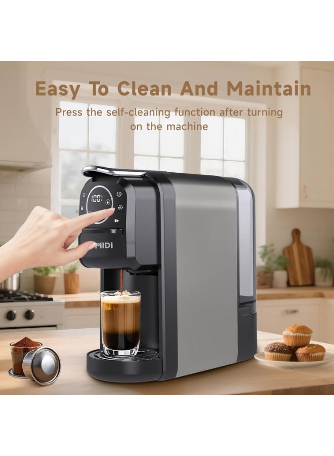 BOMIDI 3-IN-1 Capsule Coffee Machine, 20 Bar High Pressure with Adjustable Temperature 55-100°C, 700mL Detachable Water Tank, Smart LED Display, Compact for Home, Office & Travel - Image 1