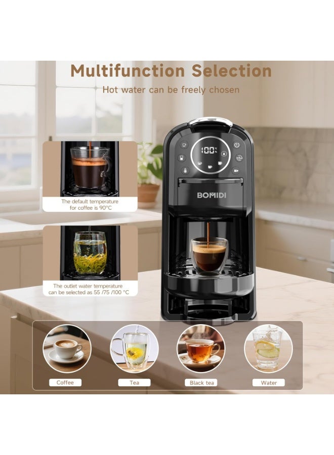 BOMIDI 3-IN-1 Capsule Coffee Machine, 20 Bar High Pressure with Adjustable Temperature 55-100°C, 700mL Detachable Water Tank, Smart LED Display, Compact for Home, Office & Travel - Image 4