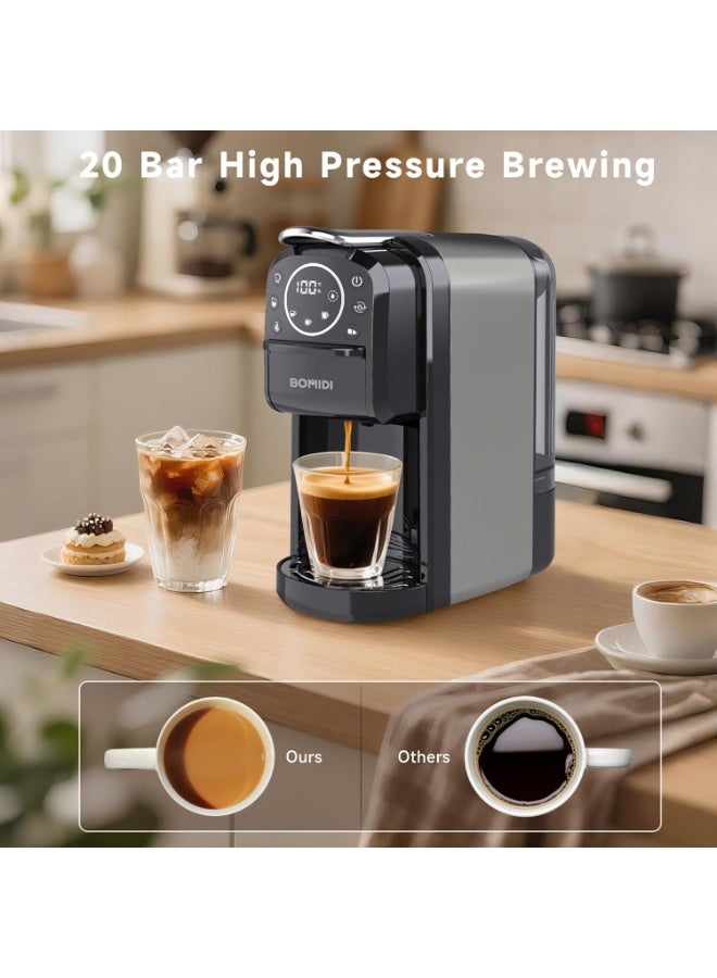 BOMIDI 3-IN-1 Capsule Coffee Machine, 20 Bar High Pressure with Adjustable Temperature 55-100°C, 700mL Detachable Water Tank, Smart LED Display, Compact for Home, Office & Travel - Image 2