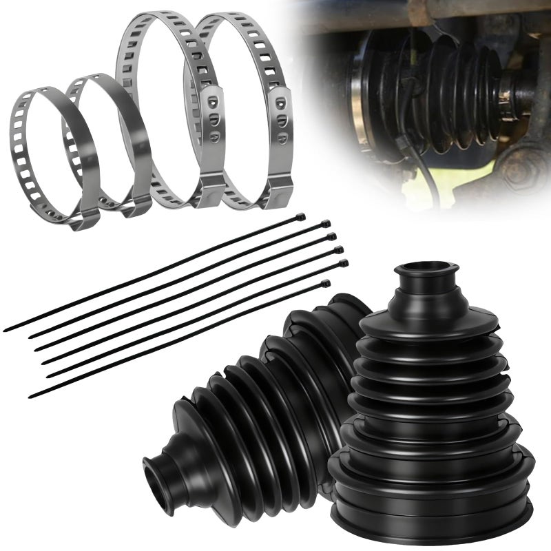 Stitokg Axle CV Boot Repair Kit 2 Pack 19mm24mm Silicone CV Joint Boot Replacement for Toyota Camry RAV4 Highlander Other Vehicles With 4 Stainless Steel Clamps 6 Cable Ties - Image 3