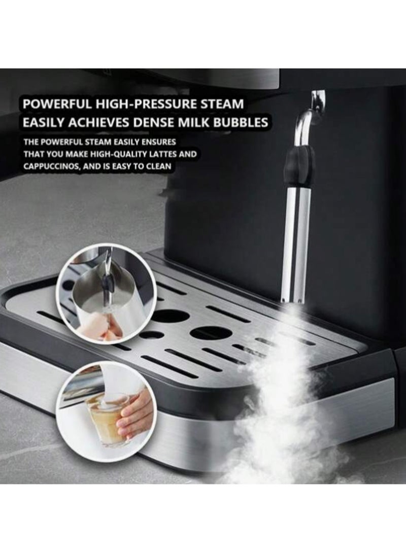 Espresso Coffee Maker Machine with Milk Frothing 20 Bar 850W 1.5L, CM3020-Silver/Black - Image 4