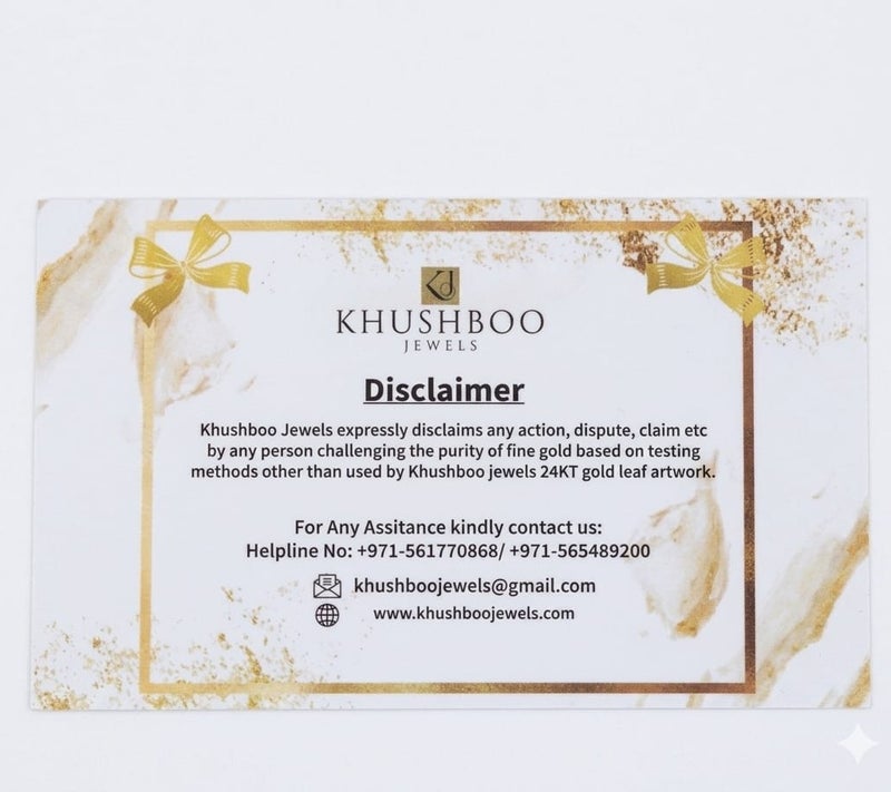 KHUSHBOO JEWELS إطار ثلاثي مرثي من الذهب الخالص 24 قيراط (8*12 سم) - Image 3