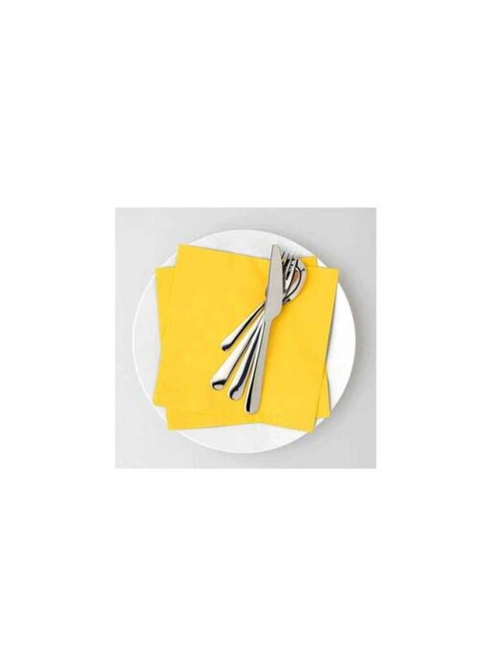 SNH Packing Cocktail Paper Napkins Yellow 2 Ply 33x33cm Size - Beverage Bar Napkins Linen Like Square Napkins Eco Friendly & Compostable Everyday Use, Party or Wedding 50 Pieces. - Image 2
