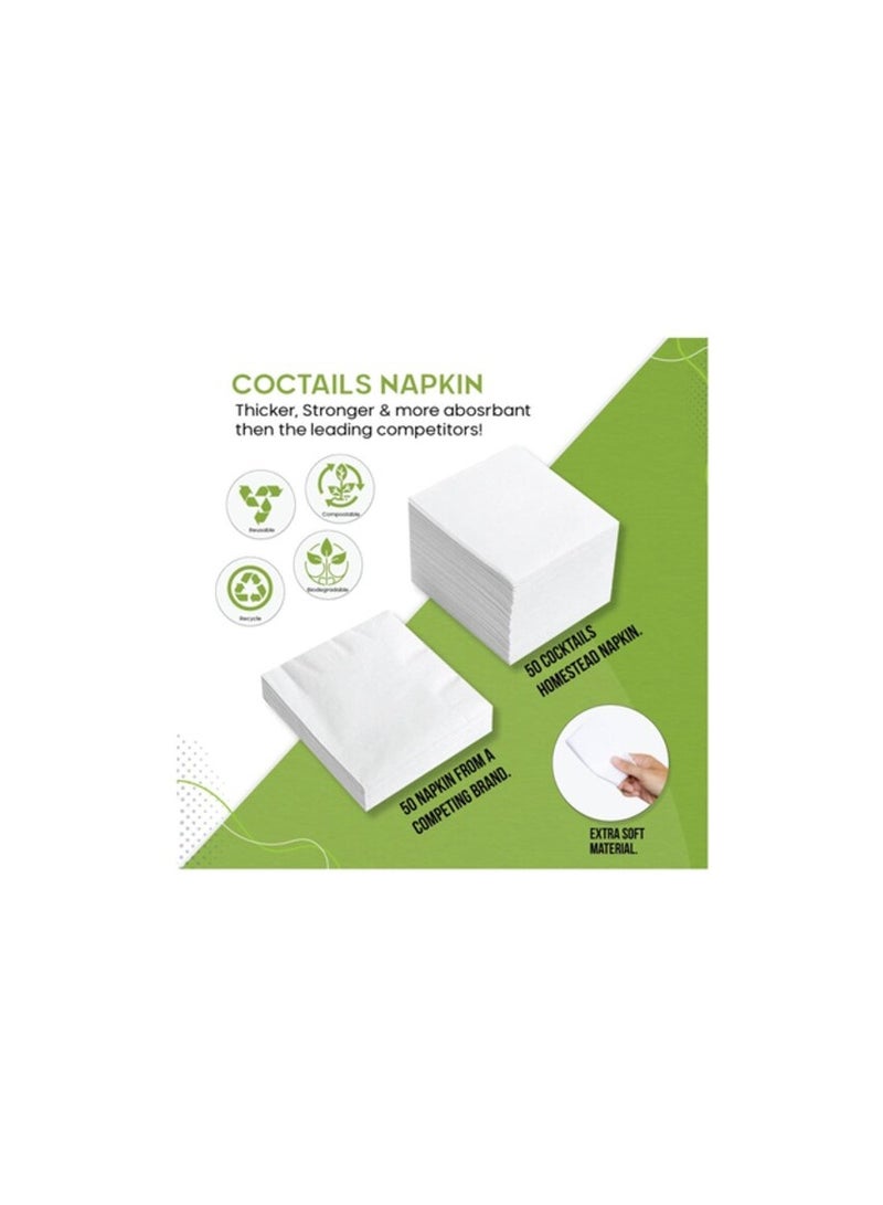 SNH Packing Cocktail Paper Napkins Yellow 2 Ply 33x33cm Size - Beverage Bar Napkins Linen Like Square Napkins Eco Friendly & Compostable Everyday Use, Party or Wedding 50 Pieces. - Image 5