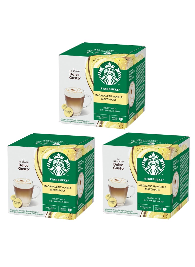 Starbucks - Madagascar Vanilla Macchiato Coffee, 12 Capsules, Pack of 3 - Image 1