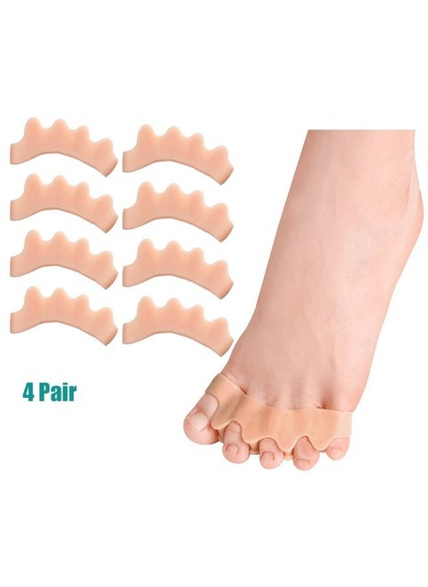 4 Pair Stoe Spacers For Correct Toe Alignment, Bunion And Hammertoe Straighteners
