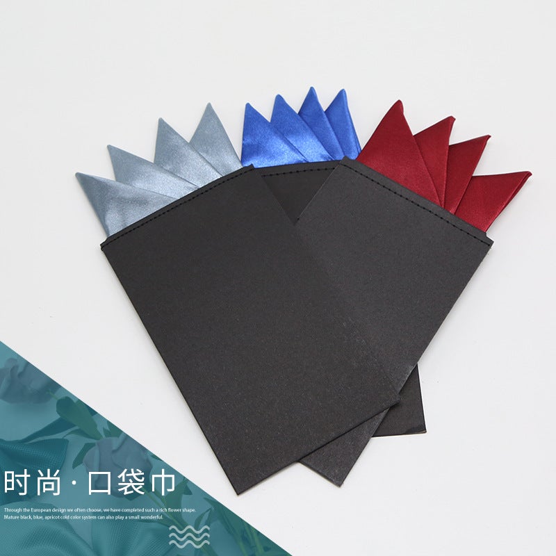 Men'S Insert Pocket Towel Business Accessories Suit Wedding Groom Solid Color Square Handkerchief Breast Towel Shengzhou Manufacturers - Image 5