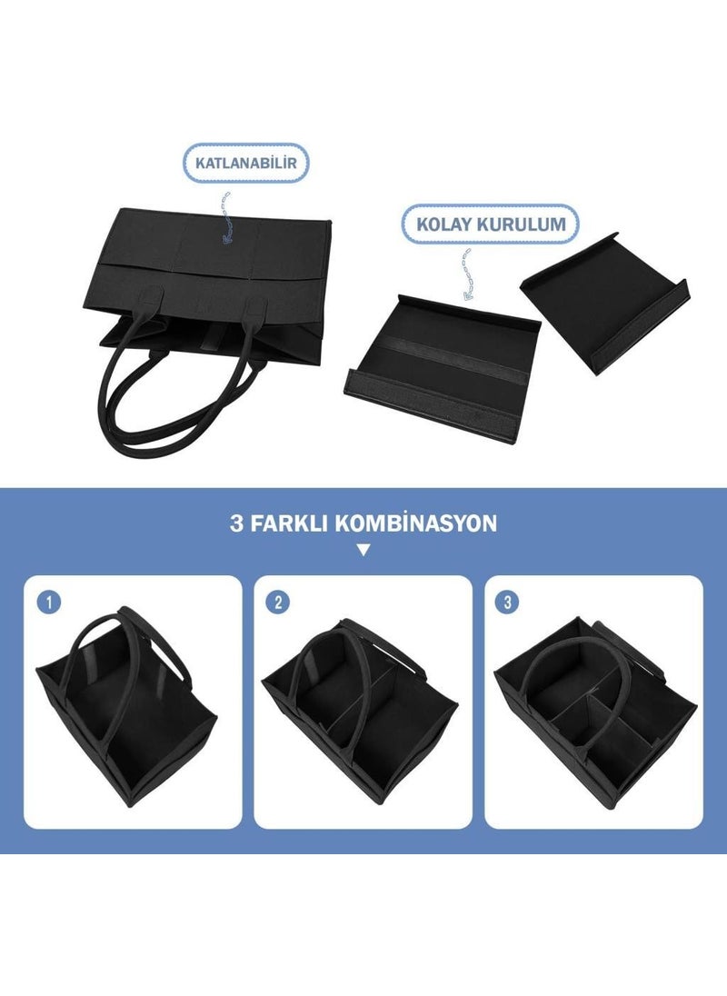 Foldable Portable Felt Organizer Bag Black Color - pzsku/ZCB5C9D62101CF197CB14Z/45/_/1730759064/f31f8744-77e7-44fb-a208-34004eee4ce1