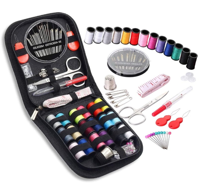 FunBlast 67 Pcs Sewing Kit, Needle and Thread Box, Small & Portable Travel Sewing Kits Box, Tailoring Accessories, Emergency Stitching Kit, Travel Sewing Box, Stitching Items Box for Home, Ladies - Image 1