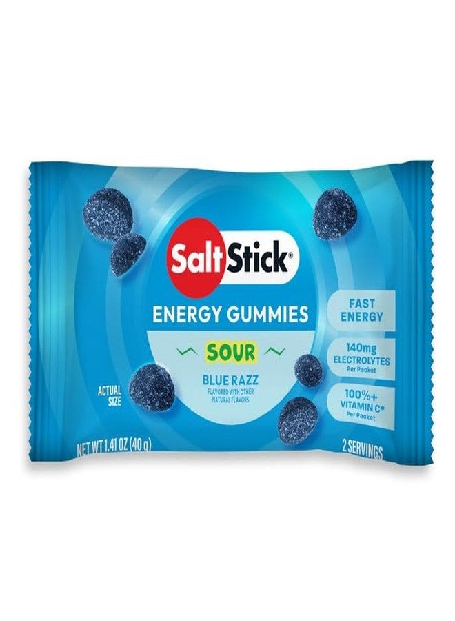 SaltStick Energy Gummies with Electrolytes, Sour Blue Razz, Easy to Chew Electrolyte Gummy, Energy Chews that Taste Great. 10 Packs, 80 Gummies - Image 4