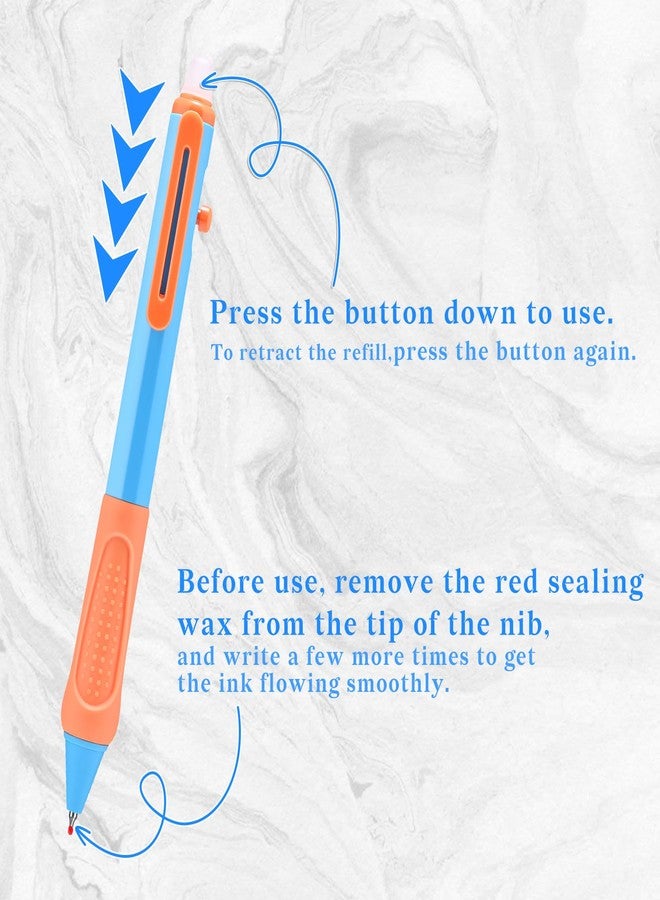 Temiary 8 Pcs Aesthetic Retractable Erasable Gel Pens & 10 Pcs Extra Refills, Ink Pen with Eraser, 0.5 mm Fine Point Smooth Writing for Students School Office Supplies (Blue Ink) - Image 3