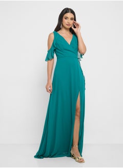 ELLA Cold Shoulder Dress With Slit  - Image 1