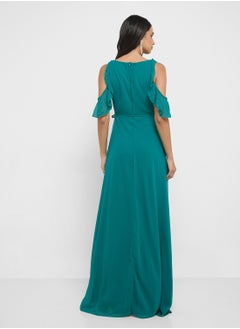 ELLA Cold Shoulder Dress With Slit  - Image 2