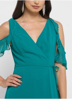 ELLA Cold Shoulder Dress With Slit  - Image 3