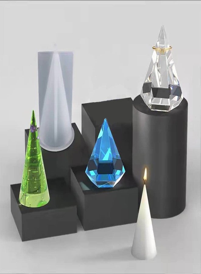 metulip 4 Pcs Ring Cone Resin Mold, Ring Holder Molds Ring Cone Pyramid Silicone Molds for Resin Casting DIY Ring Jewelry Display Stand Wedding Decor Gifts - Image 4