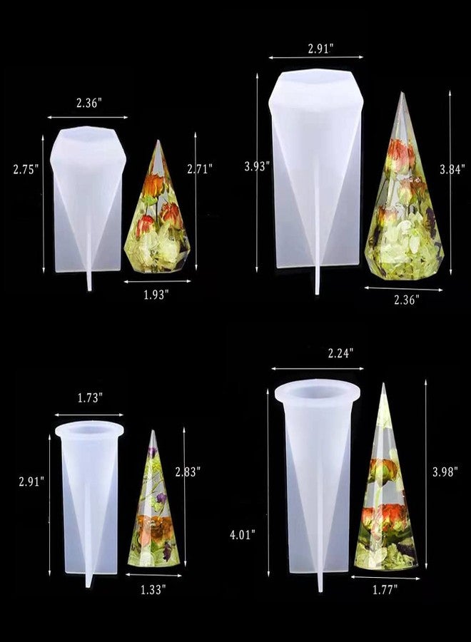 metulip 4 Pcs Ring Cone Resin Mold, Ring Holder Molds Ring Cone Pyramid Silicone Molds for Resin Casting DIY Ring Jewelry Display Stand Wedding Decor Gifts - Image 5