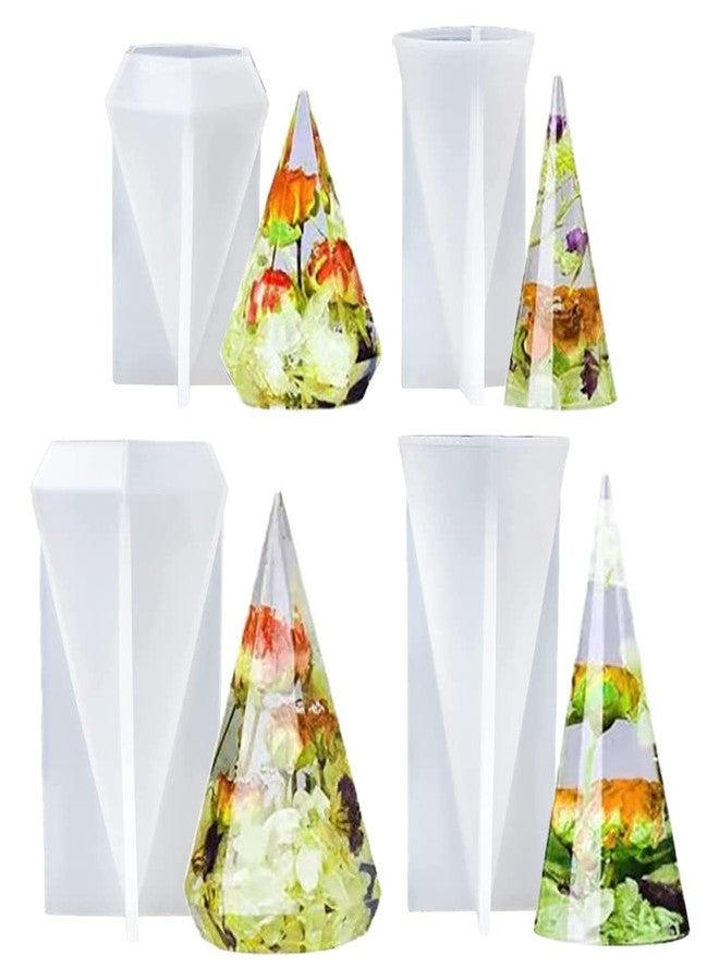 metulip 4 Pcs Ring Cone Resin Mold, Ring Holder Molds Ring Cone Pyramid Silicone Molds for Resin Casting DIY Ring Jewelry Display Stand Wedding Decor Gifts - Image 1