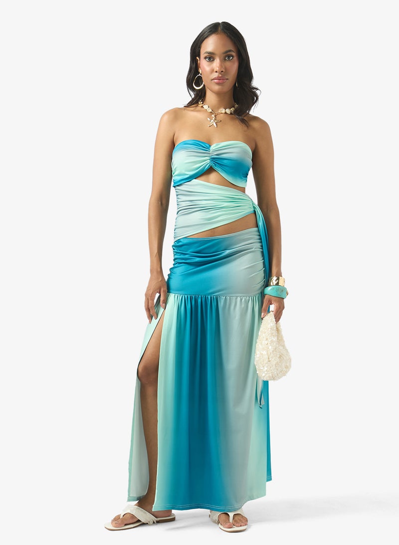 Soleira Ombre Bikini Set With Beach Skirt - Image 4