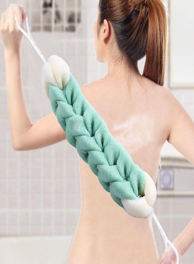AARainbow 4 Packs Long Stretch Back Sponge with Rope Handles Back Scrubber Body Sponges for Bathing, Bath Shower Mesh Sponge Body Deep Cleaning for Men & Women (Blue+Grey+Green+Pink) - Image 5