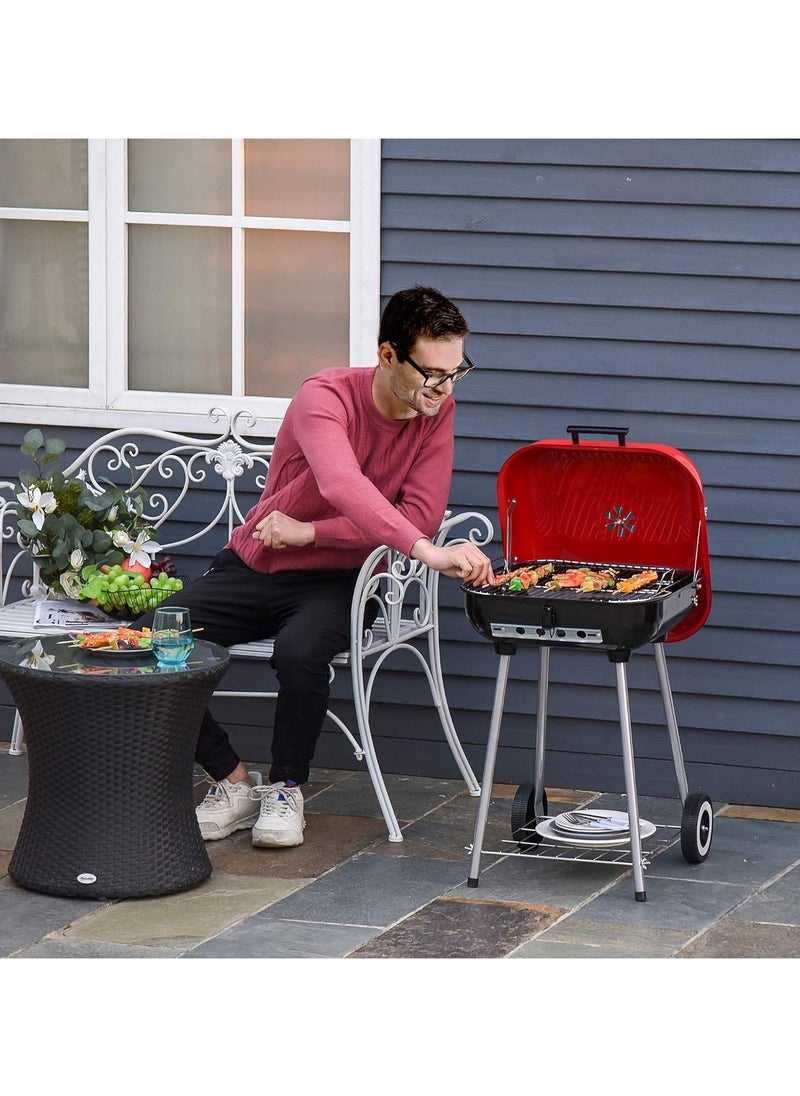 DubaiGallery Products 18-inch Portable Steel Charcoal Barbecue BBQ Grill w/ Heat Control for Patio, Porch, Picnic, Tailgate, Black  - Image 4
