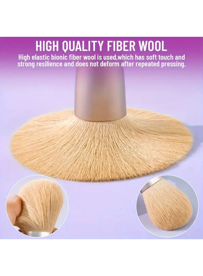 6 Piece Blush And Contour Eyeshadow Brush Set In Apricot For Daily Face Eye Makeup - Image 2