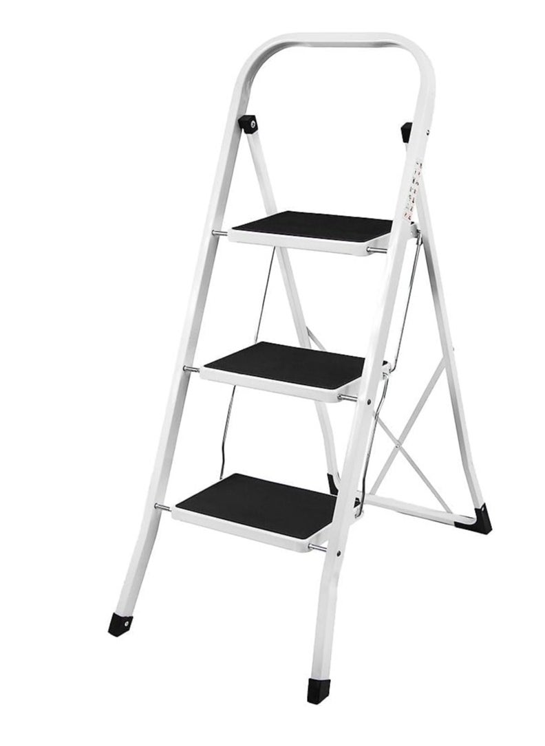 Generic - 3 Step Ladder, Heavy Duty Steel, Foldable, Portable Design with Non-Slip Mat - Image 1