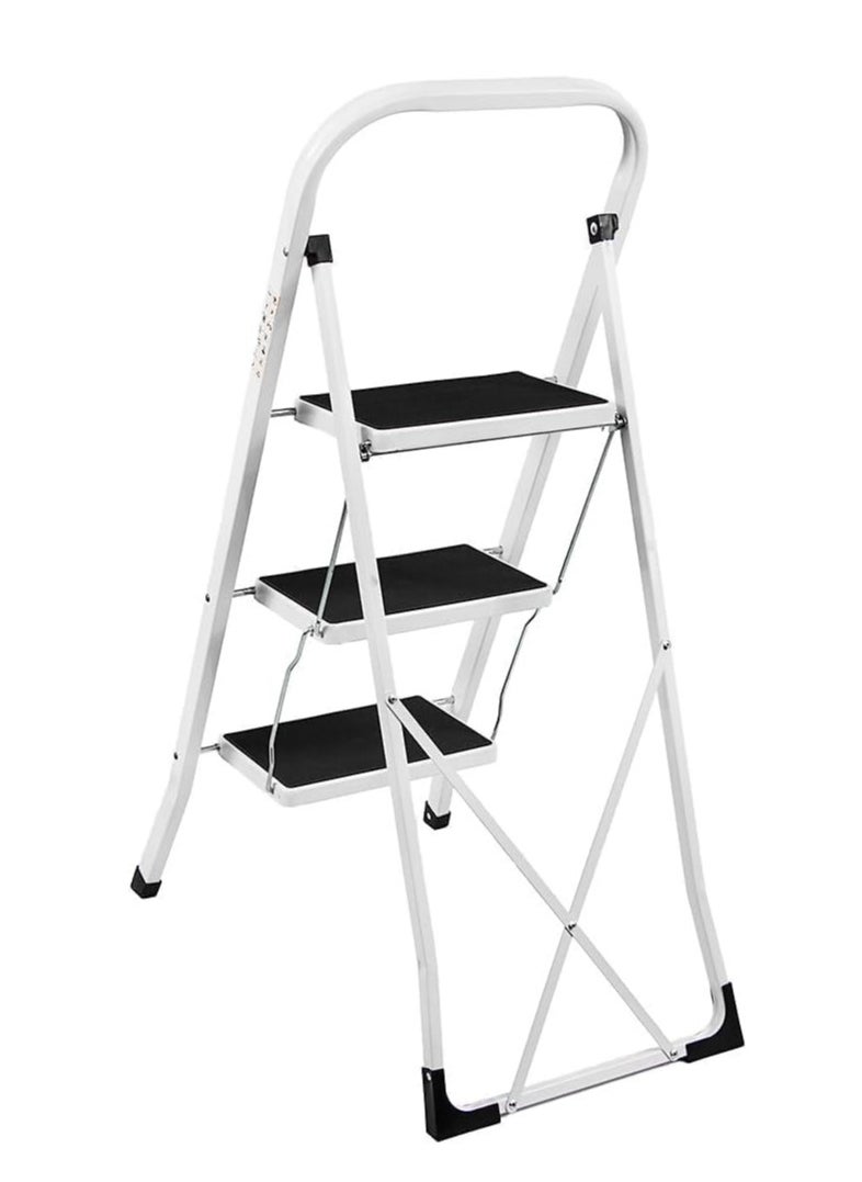Generic - 3 Step Ladder, Heavy Duty Steel, Foldable, Portable Design with Non-Slip Mat - Image 1
