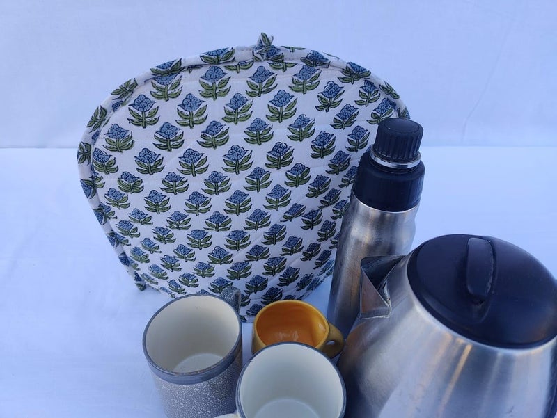 Malan Bai Mandala Tea Cozy Cover Hand Block Winter Tea Cozy Cotton Tea Kettle Warmer Pot Cover Hot Coffee Cover Handamde Kitchen Décor Brand: Malan Bai - Image 5