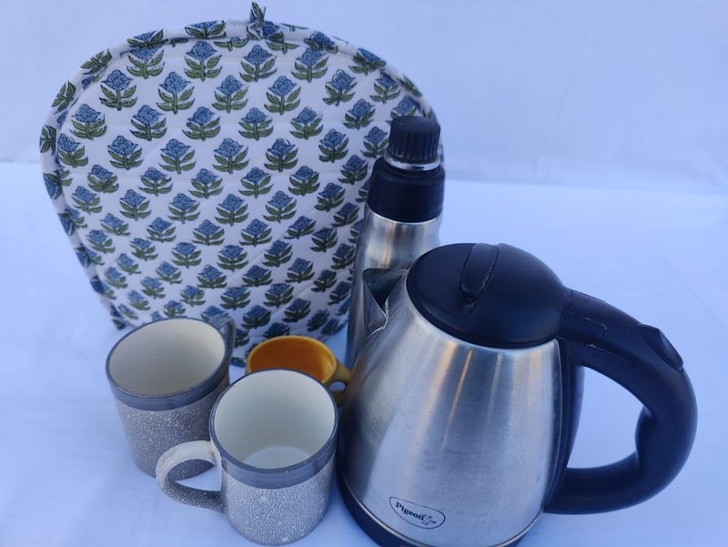 Malan Bai Mandala Tea Cozy Cover Hand Block Winter Tea Cozy Cotton Tea Kettle Warmer Pot Cover Hot Coffee Cover Handamde Kitchen Décor Brand: Malan Bai - Image 3