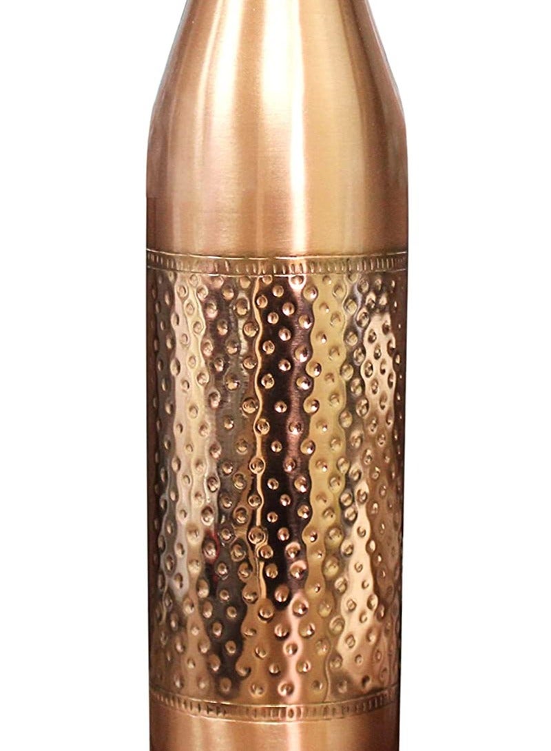 BLACKSTONE 1000ML Pure Copper Water Bottle with Hammered Texture for Daily Hydration and Ayurvedic Wellness Leak Proof Reusable Metal Drinking Flask for Sports Yoga Gym - Image 2