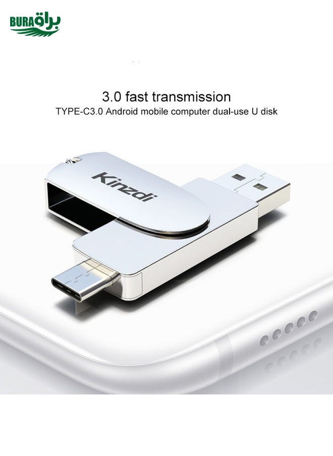 براق Kinzdi 256gb USB 3.0 + Type-C 3.0 واجهة المعادن Twister Disk V11 (Rose Gold)  - Image 5