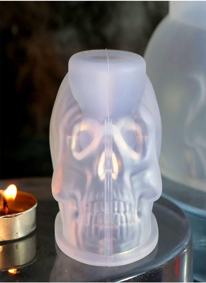 GGOOT - Silicone Molds - Horror Halloween Skull DIY Silicone Mold,Novelty Mold DIY Halloween Candle Decorating Art, Candle Moulds for Making Beeswax Soap Plaster - Image 1