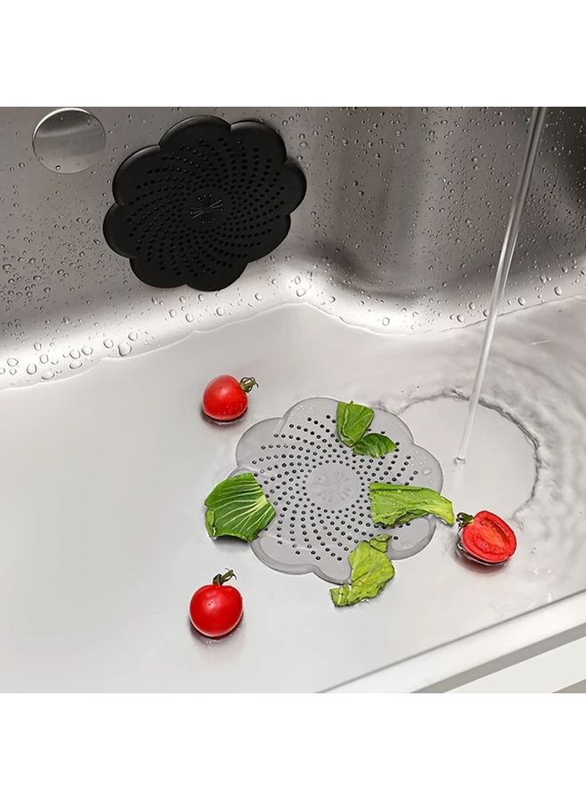 1pc Sky Blue Floral Drain Cover Hair Catcher For Bathroom Shower Easy Clean Plastic Starburst Design - Image 4