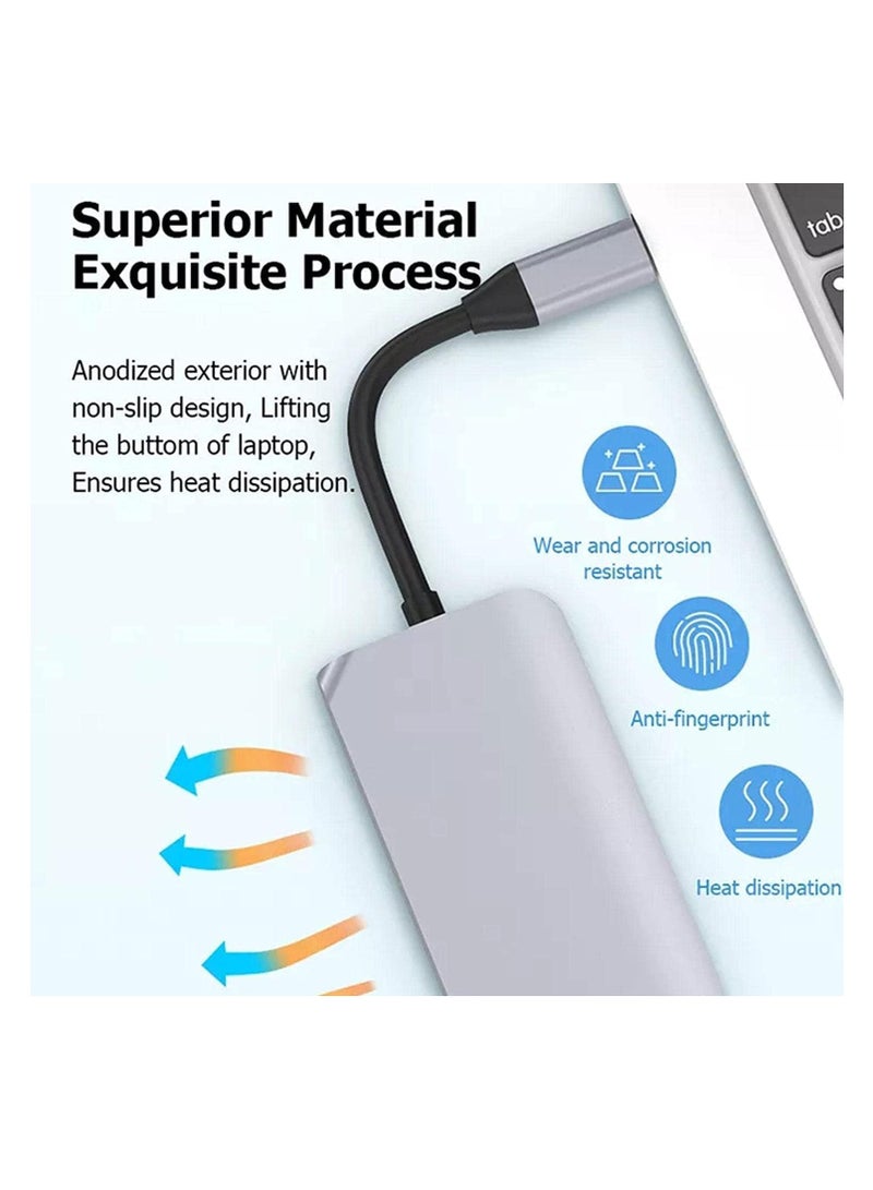 SOLARAE Multiport Adapter, 4 in 1 USB Type C Hub Splitter Docking Station Dongle Multiport Adapter, VGA 1080P@60Hz, USB 3.0, USB C Fast Charging, 5Gbps Compatible with MacBook, iPad, Dell XPS, Laptop - Image 5