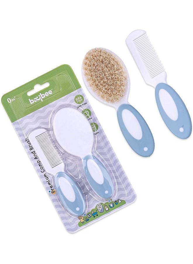 BAYBEE Baybee Premium 2 Piece Baby Hair Brush and Comb Set for Newborns and Toddlers Soft Bristles for Baby  - Image 1