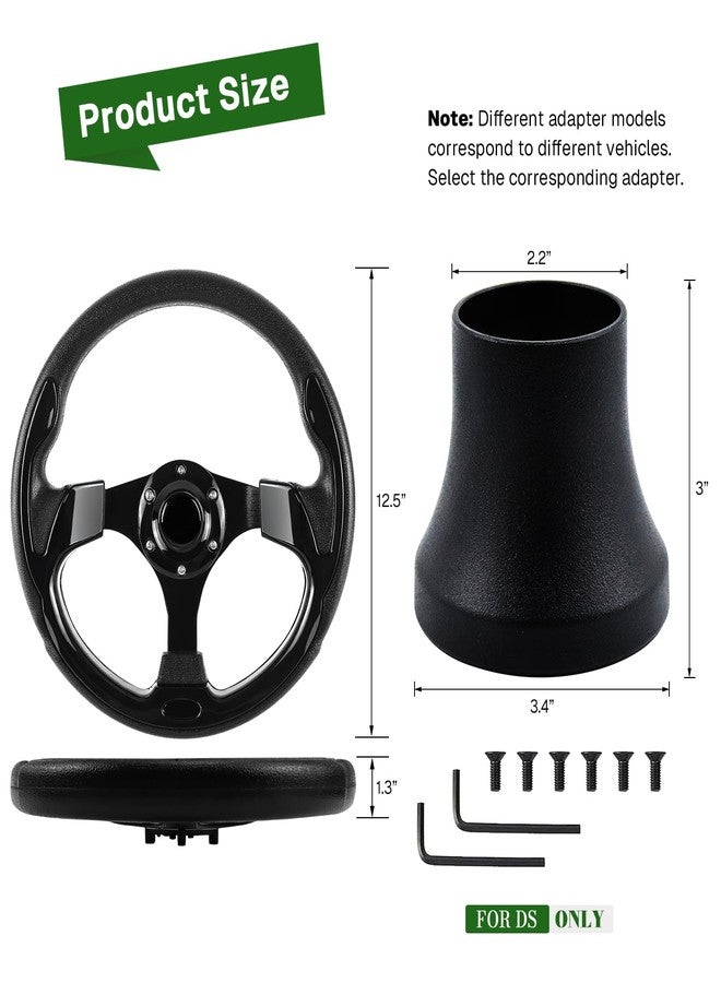 VOONKE Golf Cart Steering Wheel and Golf Adapter for Club Car DS Golf Carts Bundle-(5156BLACK) - Image 2