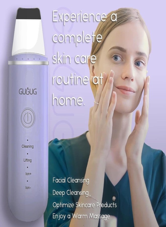 GUGUG Skin Scrubber Face Spatula, 4 Modes Skin Spatula Blackhead Remover Pore Cleaner-Purple - Image 2