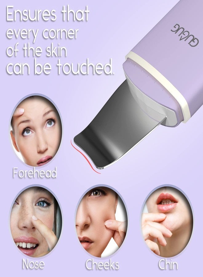 GUGUG Skin Scrubber Face Spatula, 4 Modes Skin Spatula Blackhead Remover Pore Cleaner-Purple - Image 5