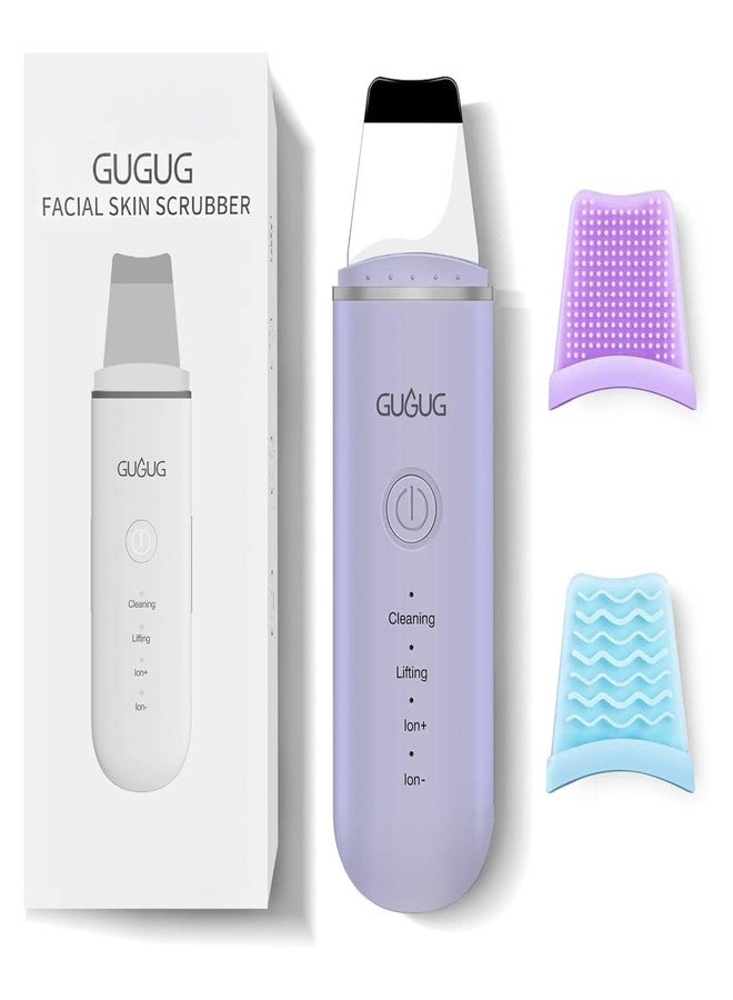 GUGUG Skin Scrubber Face Spatula, 4 Modes Skin Spatula Blackhead Remover Pore Cleaner-Purple - Image 1