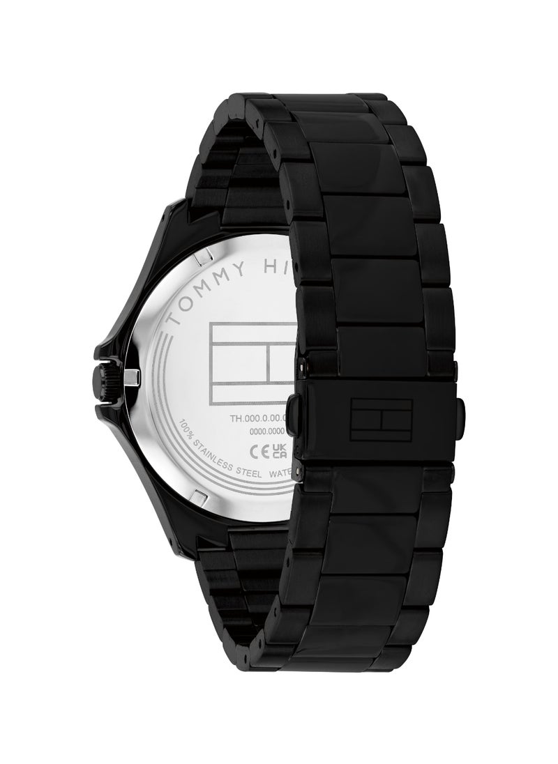 TOMMY HILFIGER - TOMMY HILFIGER ROUND ANALOG MEN'S BLACK CASE WATCH - 1710680 - Image 1
