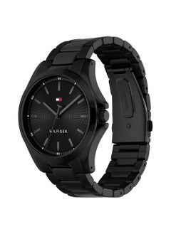 TOMMY HILFIGER ROUND ANALOG MEN'S BLACK CASE WATCH - 1710680
