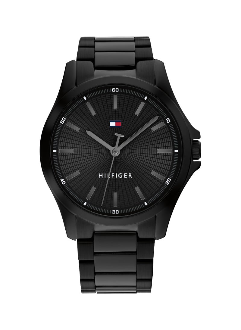 TOMMY HILFIGER - TOMMY HILFIGER ROUND ANALOG MEN'S BLACK CASE WATCH - 1710680 - Image 1