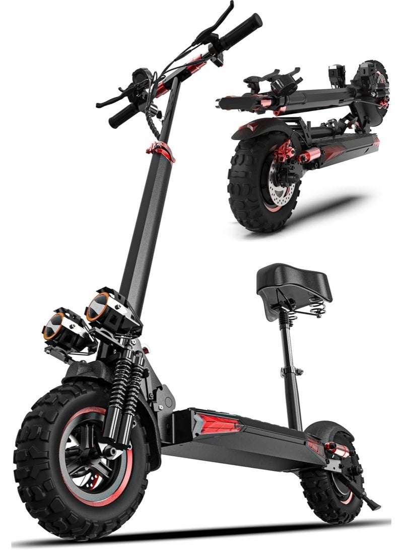 Favarey Off Road Electric Scooter Adults with Seat - 500W Motor 30-60 km Long Range 35km Fast Electric Scooters10" Off-Road Escooter 48V/13AH Battery Foldable E-Scooter with Suspensions & Side Light - Image 1