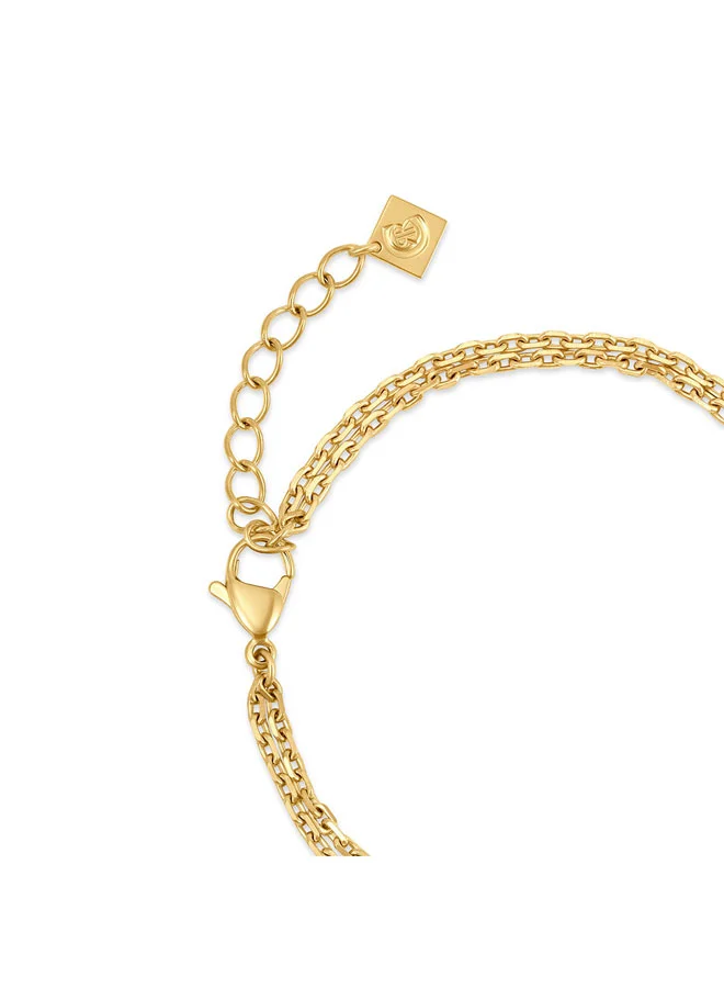 CERRUTI 1881  Noemi Gold Round and Line Motif Bracelet for Women | Best Price UAE