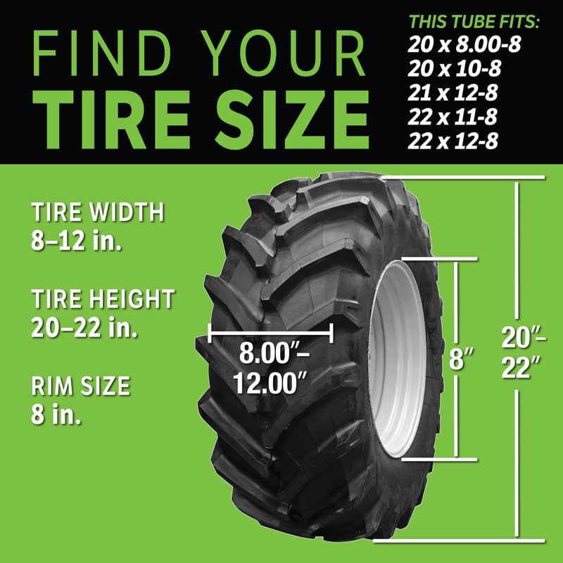 Slime 30013 Inner Tube for lawn mowers, ATVs, tractors and other farm equipment, Extra Strong, Includes Self-Sealing Slime Sealant, Heavy Duty, 20 x 8.00-8"/20 x 10-8"/21 x 12-8"/22 x 11-8"/22 x 12-8" - Image 5